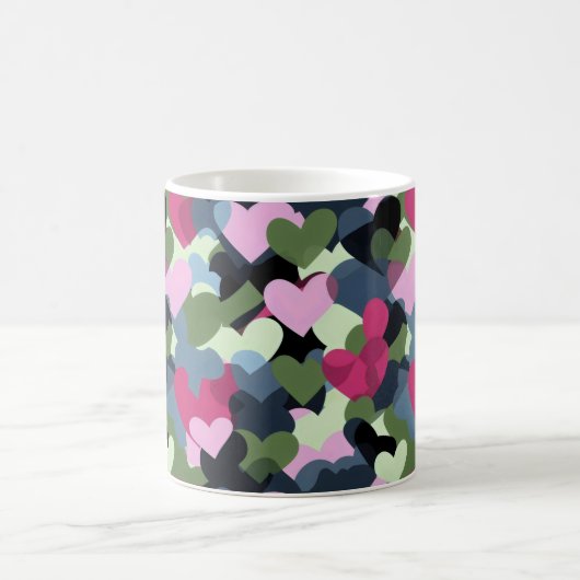Farbiges Herzmuster Kaffeetasse (Mittel)