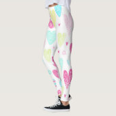 Farbiges Herzmuster Leggings (Links)