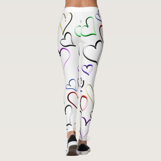 Farbiges Herzmuster Leggings (Rückseite)