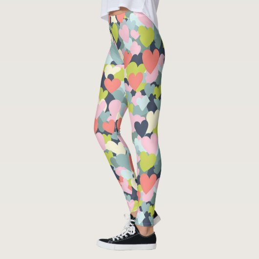 Farbiges Herzmuster Leggings (Links)