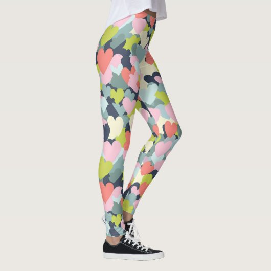 Farbiges Herzmuster Leggings (Rechts)