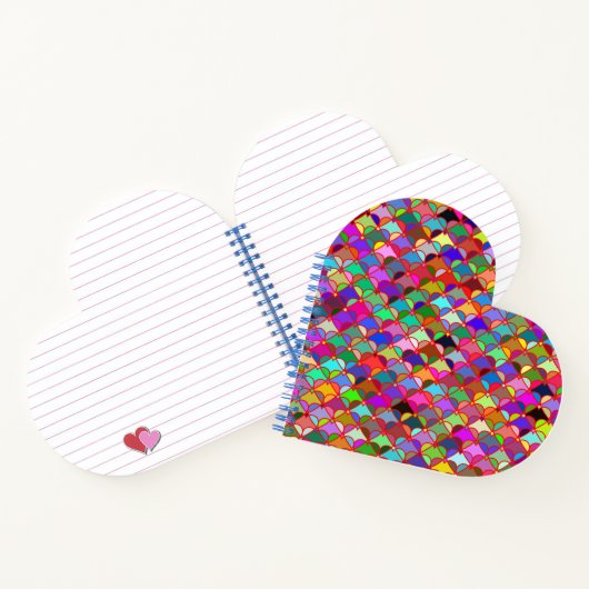 Farbiges Herzmuster Notizbuch (Innenseite)