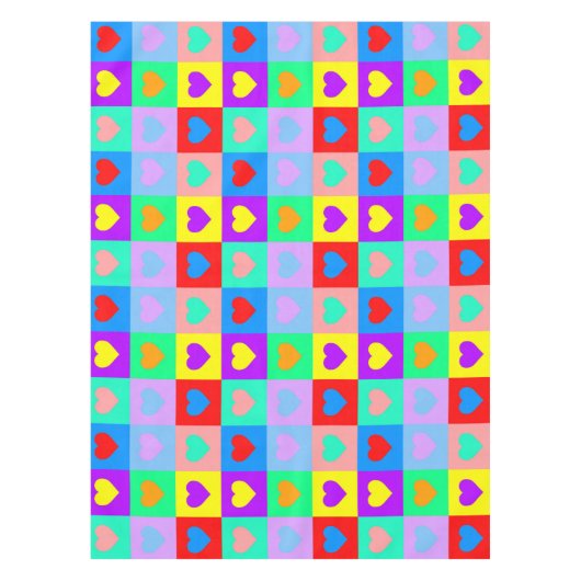 Farbiges Herzmuster Tischdecke (Vorderseite)