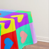 Farbiges Herzmuster Tischdecke (Beispiel)