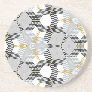 Farbiges Hexagon-Quadrat: geometrisches Kaleidosko Getränkeuntersetzer