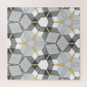 Farbiges Hexagon-Quadrat: geometrisches Kaleidosko Puzzle