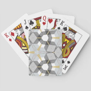 Farbiges Hexagon-Quadrat: geometrisches Kaleidosko Spielkarten