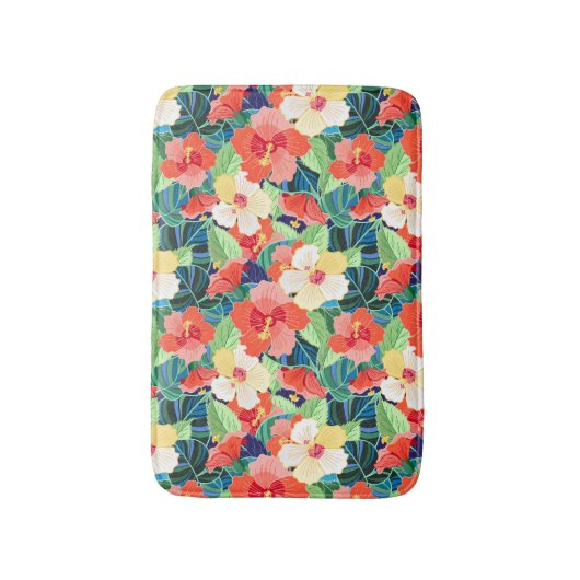 Farbiges Hibiskus Badematte (Vorderseite Vertikal)