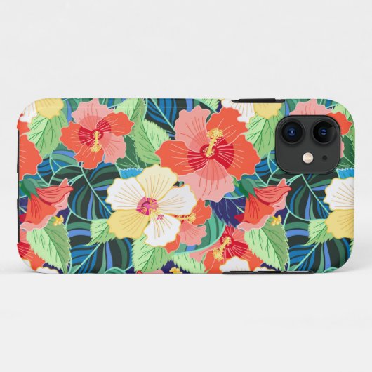 Farbiges Hibiskus Case-Mate iPhone Hülle (Rückseite (Horizontal))