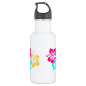 Farbiges Hibiskus-Design Trinkflasche (Rückseite)