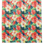 Farbiges Hibiskus Duschvorhang (Vorderseite)