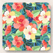 Farbiges Hibiskus Getränkeuntersetzer (Vorderseite)