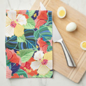 Farbiges Hibiskus Küchentuch (Viertel Falte)