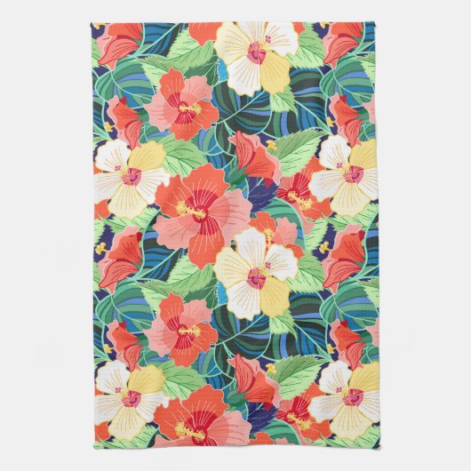 Farbiges Hibiskus Küchentuch (Vertikal)