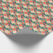 Farbiges Hibiskus Muster Geschenkpapier (Ecke)
