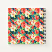 Farbiges Hibiskus Muster Notizbuch (Rückseite)