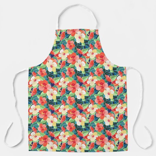 Farbiges Hibiskus Schürze (Vorderseite)