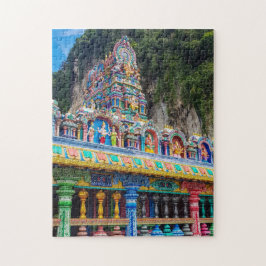 Farbiges Hindutempel Malaysia Travel Foto Puzzle