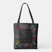 Farbiges Hippie Paisley Design Tasche (Rückseite)