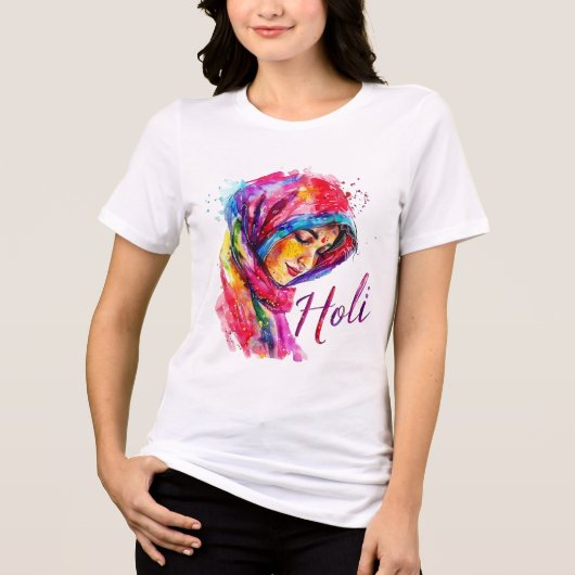 Farbiges Holi-Frauen-T-Shirt Tri-Blend Shirt (Vorderseite)
