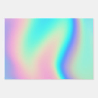 Farbiges holografisches Wrapping Paper 2 Geschenkpapier Set