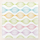 Farbiges horizontales Ogemuster Glasuntersetzer (Vorderseite)