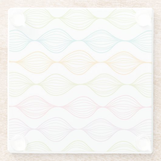 Farbiges horizontales Ogemuster Glasuntersetzer (Rückseite)