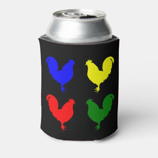 Farbiges Huhn Dosenkühler (Kanne Rückseite)