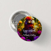Farbiges Huhn im Blumengarten Button (Vorne & Hinten)