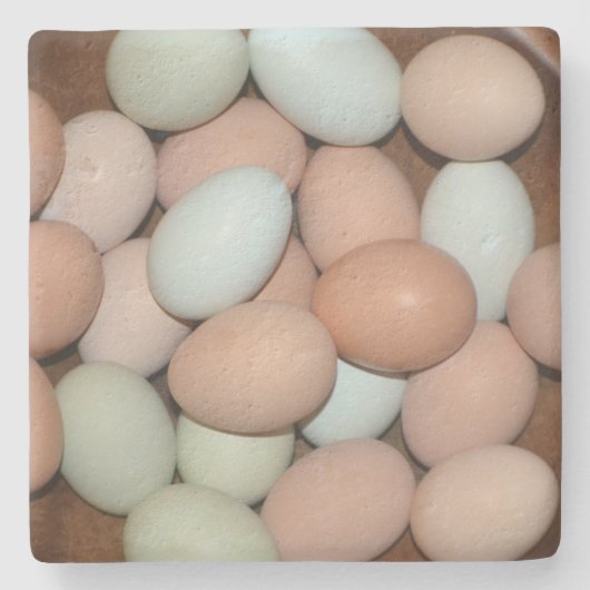 Farbiges Hühnereier Steinuntersetzer (Vorderseite)