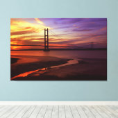 Farbiges Humber Bridge Sunset Foto Leinwanddruck (Insitu (Holzboden))