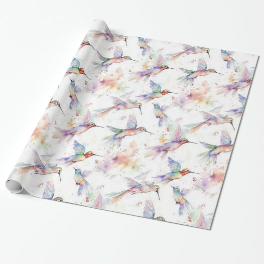 Farbiges Hummingbird Wrapping Paper Geschenkpapier (Ungerollt)