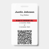 Farbiges Hund Haustier Profi QR-Code Notfall-ID Ausweis (Rückseite)