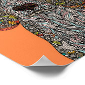 Farbiges Hunddesign | Beste tierische Leinwand Poster (Ecke)