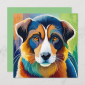 Farbiges Hundegesicht nah (Vorne/Hinten)