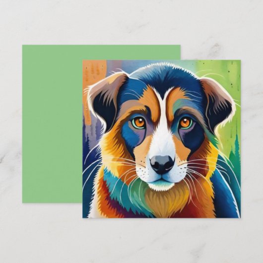 Farbiges Hundegesicht nah (Vorne/Hinten)