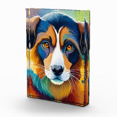 Farbiges Hundegesicht nah Fotoblock (Rechts)