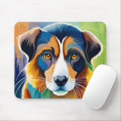 Farbiges Hundegesicht nah Mousepad (Mit Mouse)