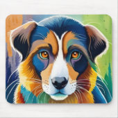 Farbiges Hundegesicht nah Mousepad (Vorne)