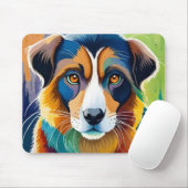 Farbiges Hundegesicht nah Mousepad (Mit Mouse)