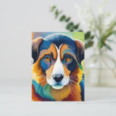 Farbiges Hundegesicht nah Postkarte (Stehend Vorderseite)