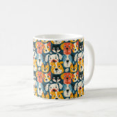 Farbiges Hundemuster Kaffeetasse (VorderseiteRechts)