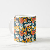 Farbiges Hundemuster Kaffeetasse (Vorderseite Links)