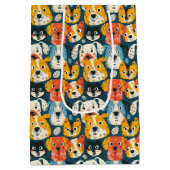 Farbiges Hundemuster Mittlere Geschenktüte (Rückseite)