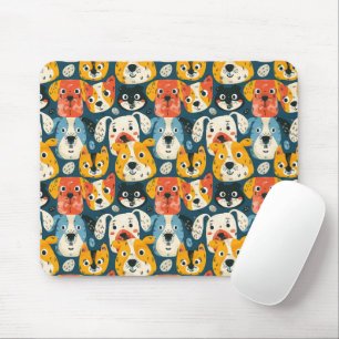 Farbiges Hundemuster Mousepad