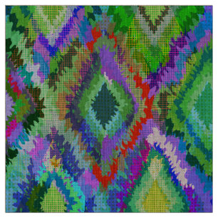 Farbiges Ikat Tribal Geometric Muster Stoff