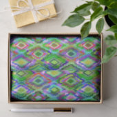 Farbiges Ikat Tribal Geometrisches Muster 2 Seidenpapier (Geschenk)