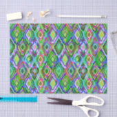 Farbiges Ikat Tribal Geometrisches Muster 2 Seidenpapier (Handwerk)
