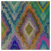 Farbiges Ikat Tribal Geometrisches Muster 2 Stoff (Nahaufnahme)
