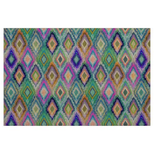 Farbiges Ikat Tribal Geometrisches Muster 2 Stoff (Fat Quarter (45,7 x 55,9 cm))
